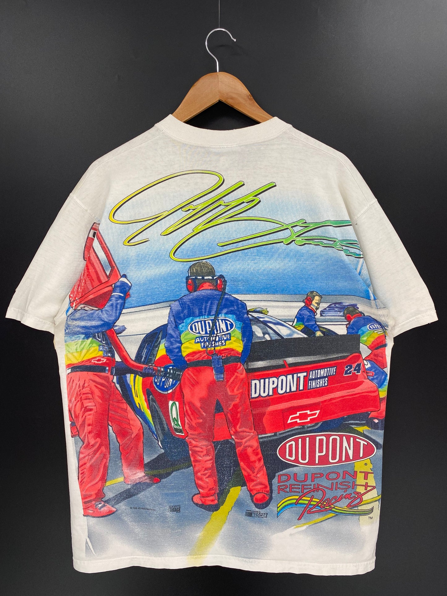 1997 DU PONT NASCAR  Made in USA Size L Vintage Racing T-shirt / 9455