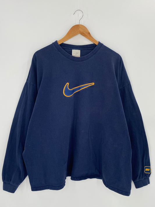 00' NIKE Center Logo Size XXL Vintage Long Sleeve T-shirt / 8417