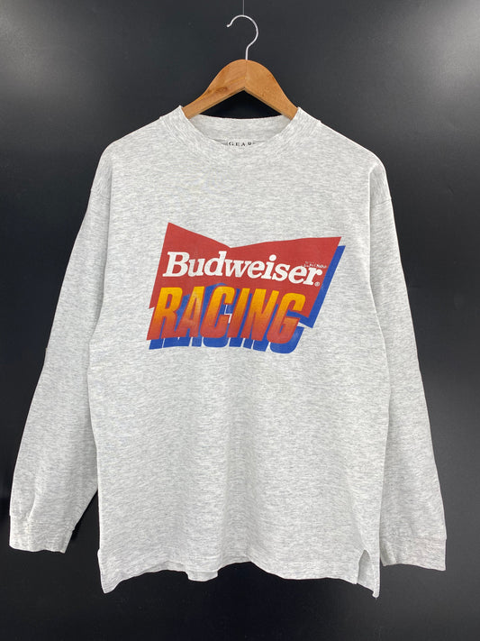 90’s BUDWEISER RACING Made in USA Size L Vintage Long Sleeve T-Shirts / A5877