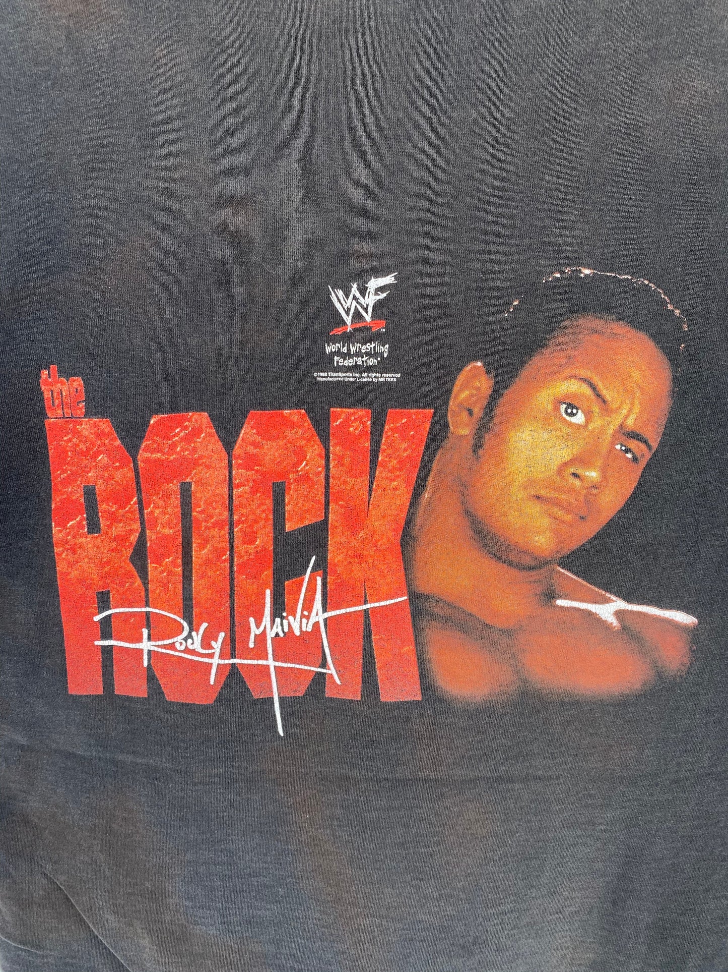 1998 THE ROCK Size XL Vintage WWF T-shirt / K9306