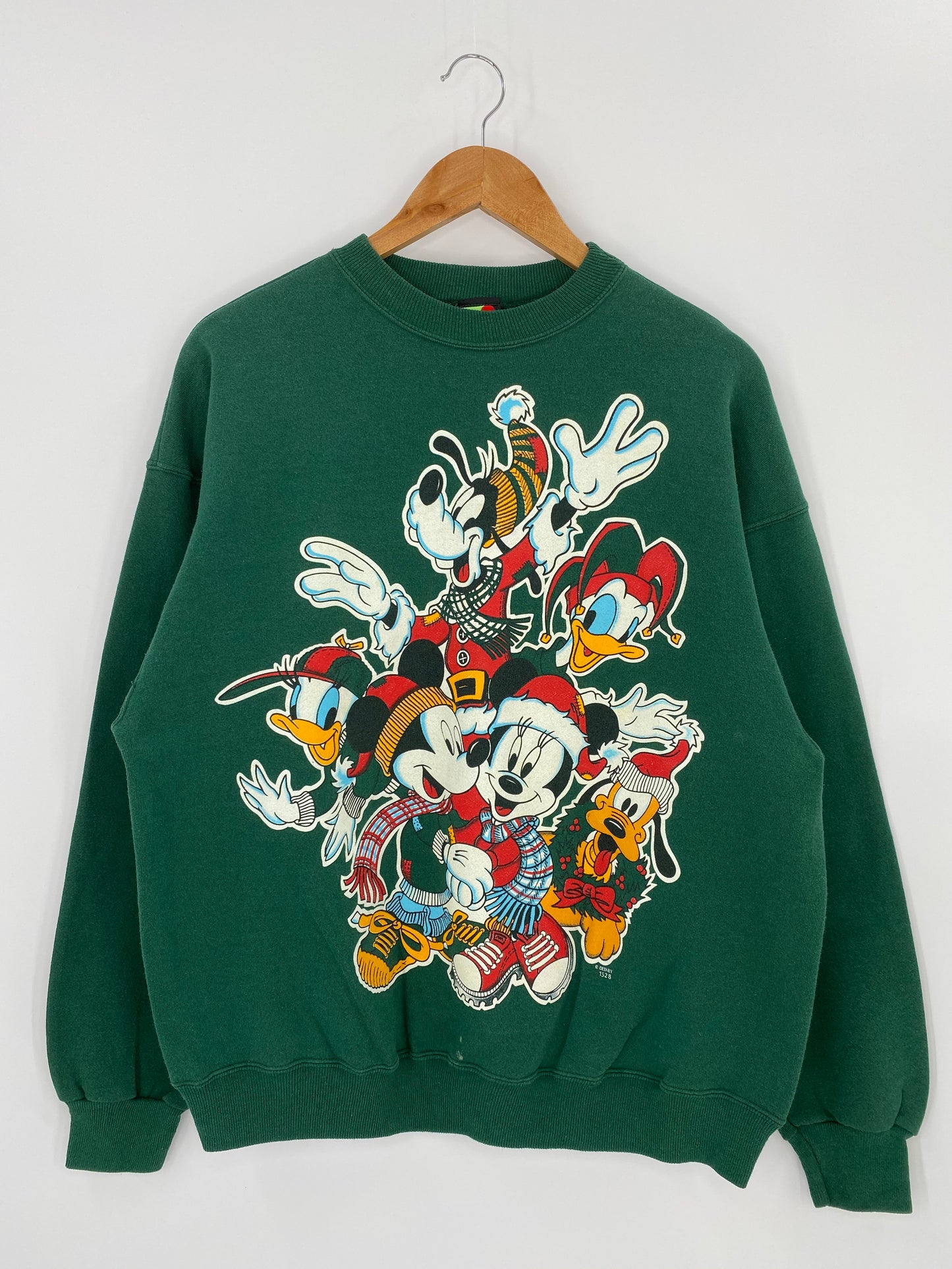 90’s DISNEY MICKEY Made in USA Size One Size (Approx. L) Vintage Sweat-shirt / 8348