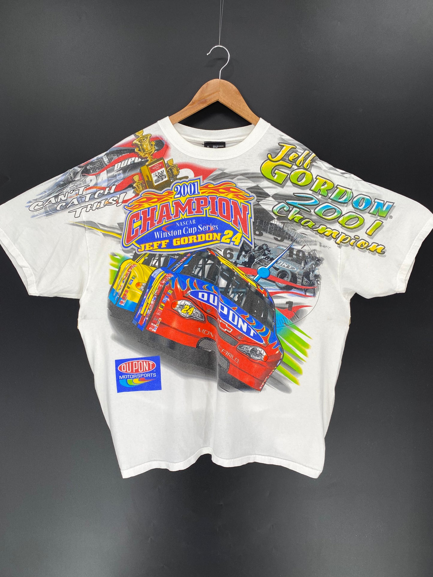 2001 DU PONT NASCAR JEFF GORDON  Size XL Vintage Racing T-shirt / 9407