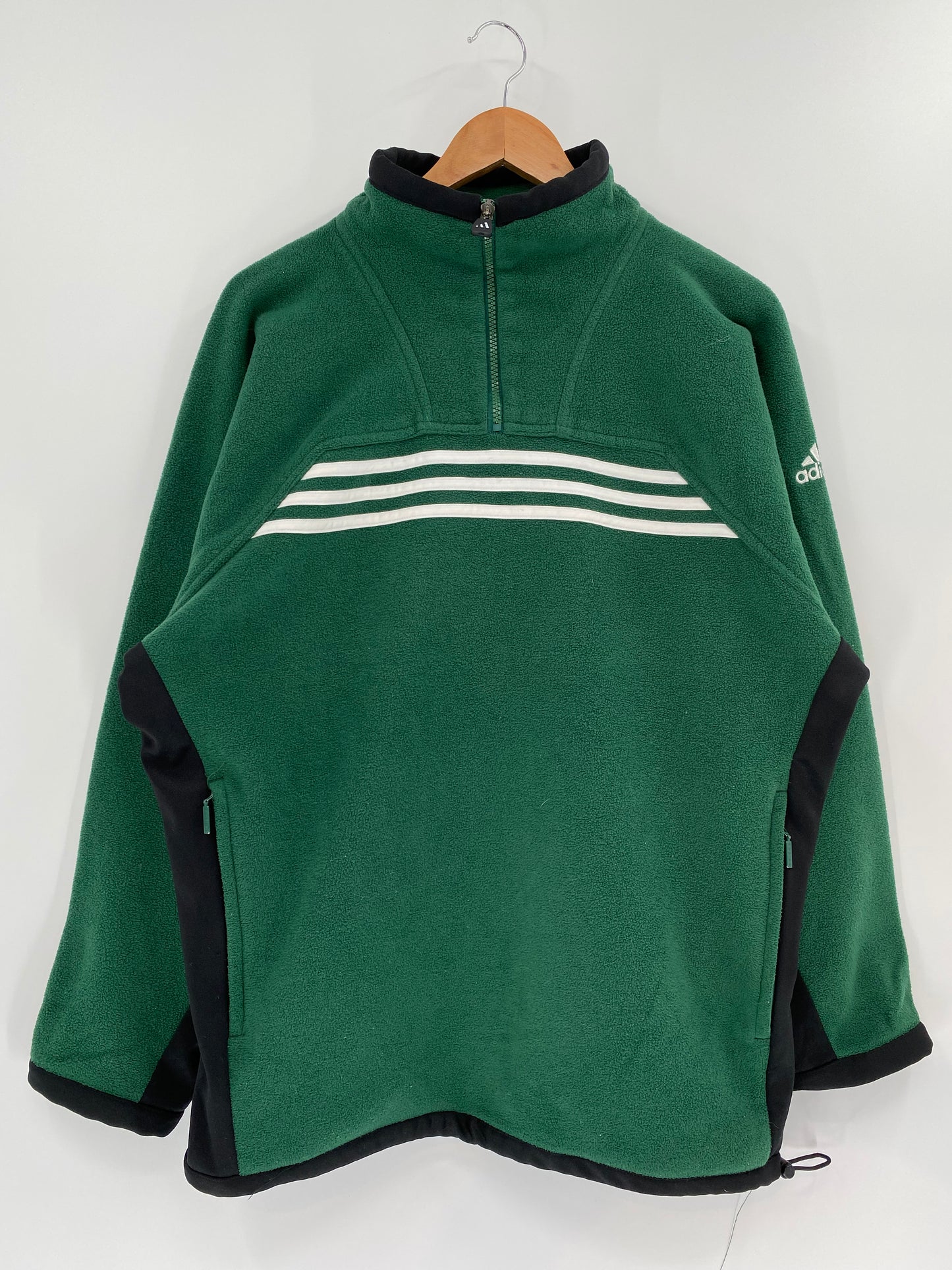 90's ADIDAS Size S Vintage Half-zip Fleece-Shirts / k1392