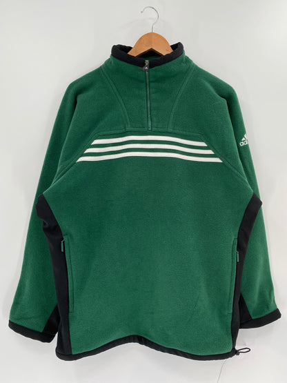 90's ADIDAS Size S Vintage Half-zip Fleece-Shirts / k1392