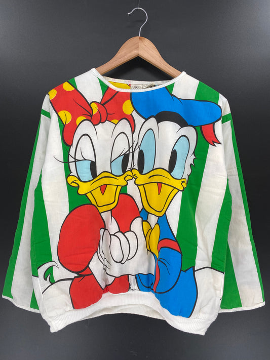 90’s DISNEY DONALD x DAISY Size No tag (Approx.M) Vintage Reversible Sweat-shirt / K3853