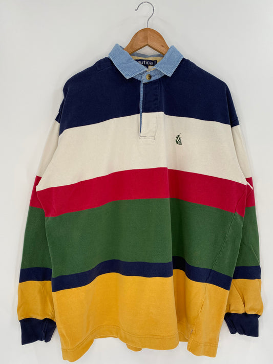 90’s NAUTICA Size XL  Rugby-Shirt / k926