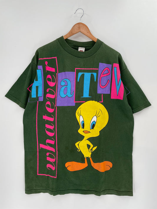 1997 LOONEY TUNES TWEETY Made in USA Size XL Vintage T-Shirts / K1552