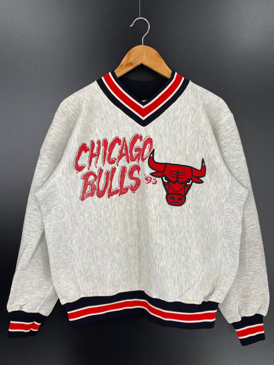 90’s CHICAGO BULLS Size No tag (Approx.L) Vintage NBA Sweat shirt / K559