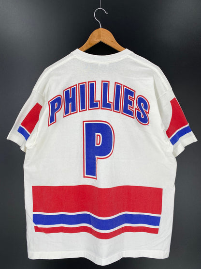 1996 PHILADELPHIA PHILLIES Made in USA Size XL Vintage MLB T-Shirt / K9687