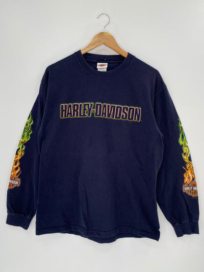 2008 Harley Davidson Made in USA Size L Vintage Long Sleeve T-Shirt / 8605