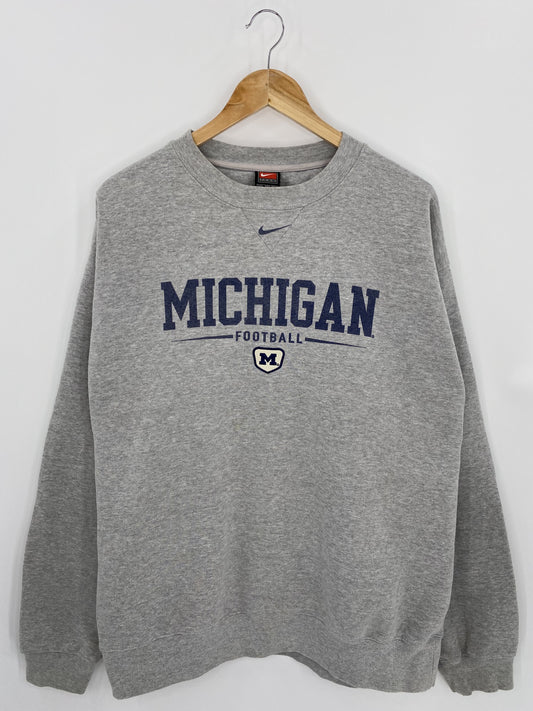 90’s NIKE MICHIGAN FOOTBALL Size XL Vintage Sweat-shirt / K5779