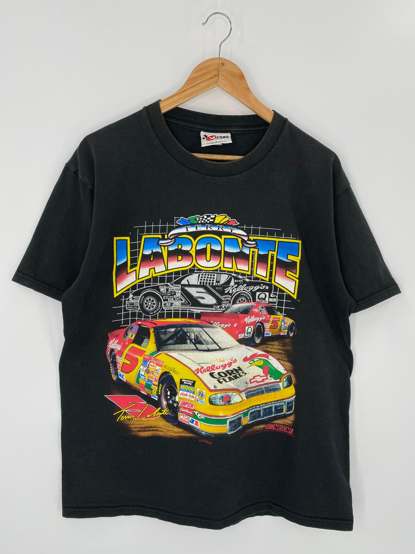 1998 LABONTE NASCAR Made in USA Size L Vintage T-shirt / 7418