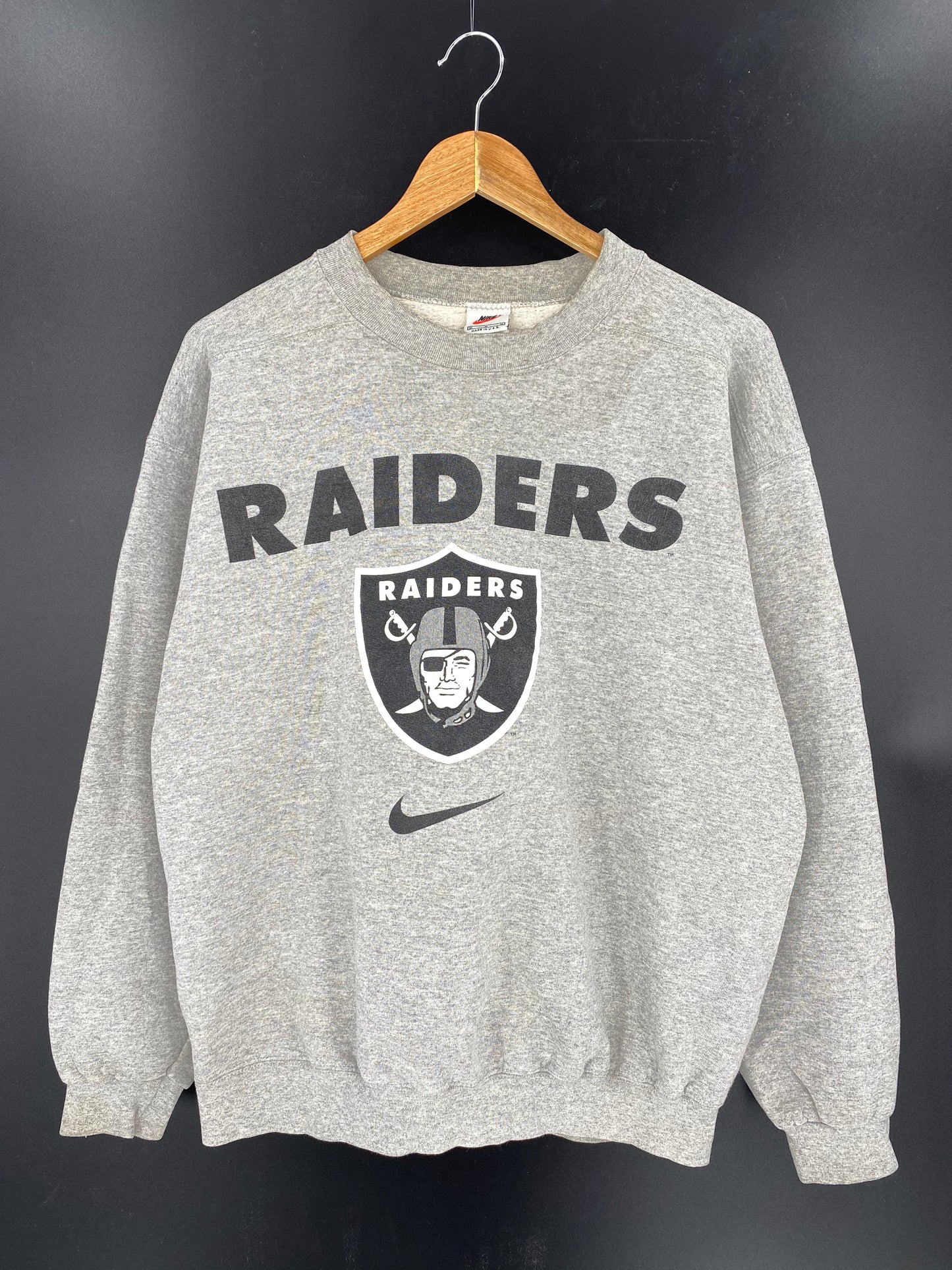90’s NIKE RAIDERS Made in USA Size M Vintage NFL Sweat-shirt / 7913