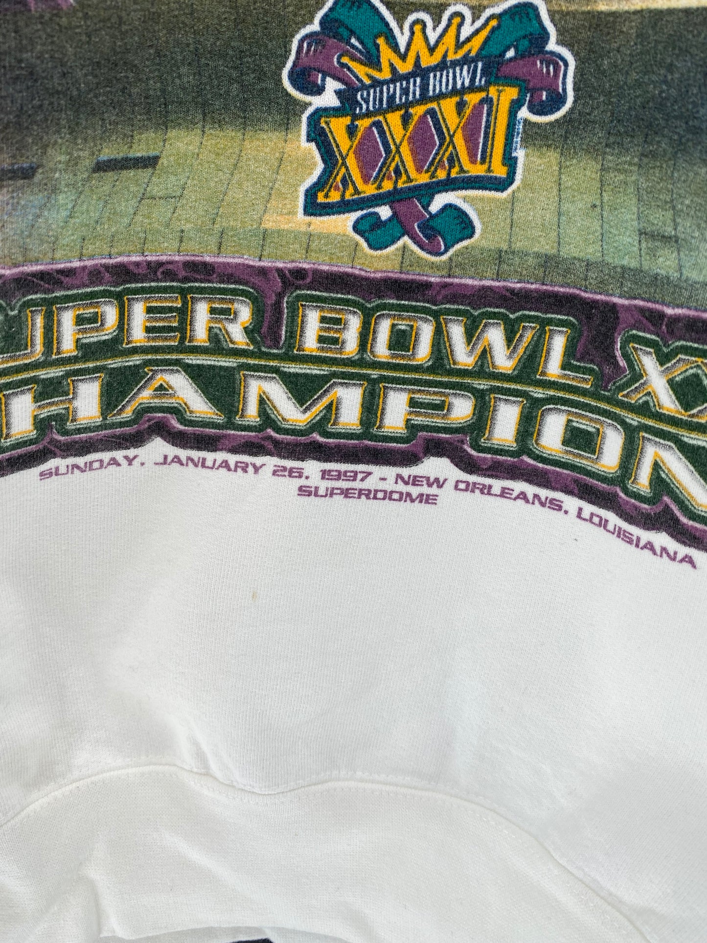 1997’ GREEN BAY PACKERS SUPER BOWL STARTER Made in USA SizeXL NFL Sweat-shirt /  k320