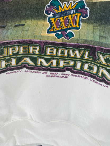 1997’ GREEN BAY PACKERS SUPER BOWL STARTER Made in USA SizeXL NFL Sweat-shirt /  k320