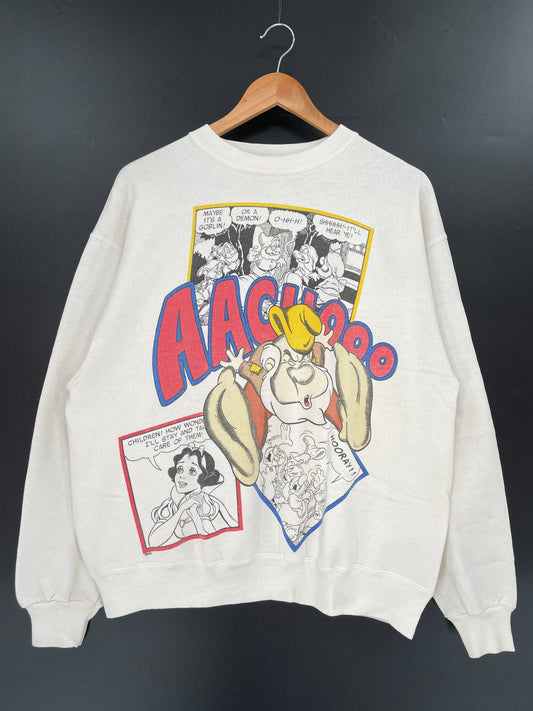 90's DISNEY DWARFS Size No Tag (Approx.L) Vintage Sweat-shirt / A1664