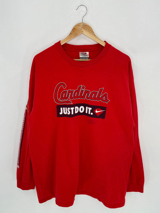 2005 NIKE ST. LOUIS CARDINALS Size XL Vintage MLB Long Sleeve T-shirt / K7481