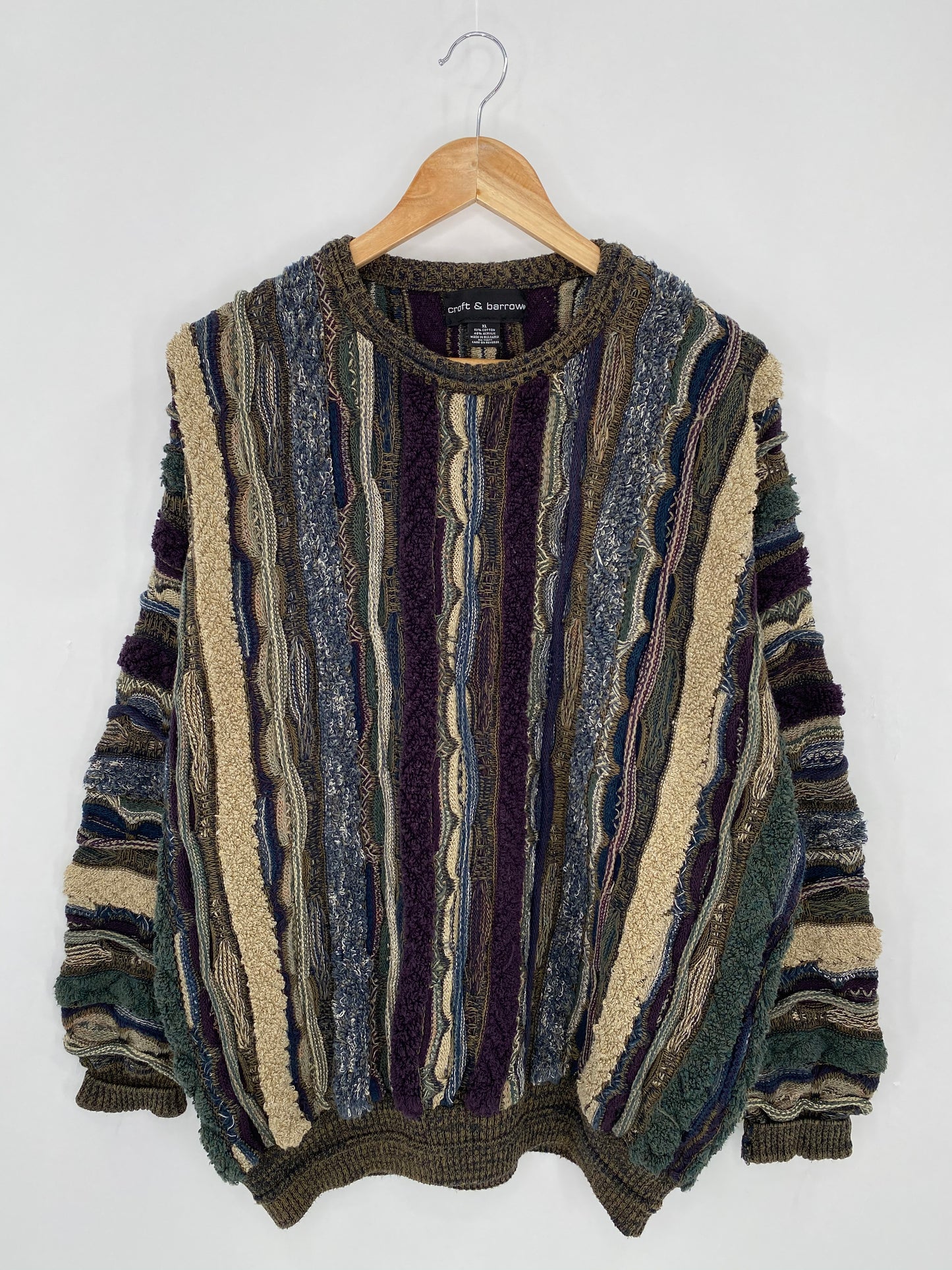 Vintage 3D Coogi-Style Size XL Knit Sweater / 6322
