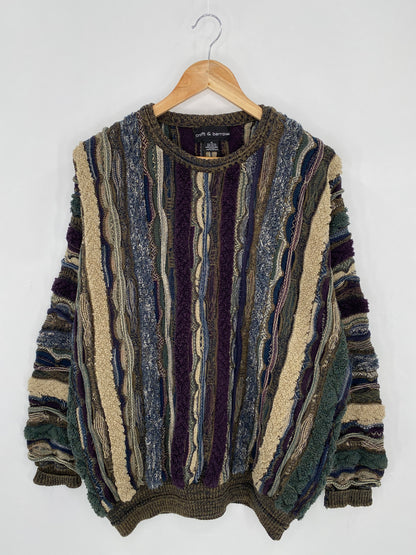 Vintage 3D Coogi-Style Size XL Knit Sweater / 6322