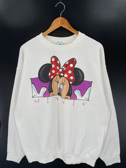 90's DISNEY MINNIE Made in USA Size XL Vintage Sweat-shirt / A5660