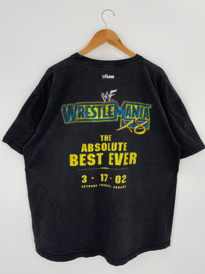 2002 THE ROCK vs HOLLYWOOD HULK Size No Tag (Approx. XXL) Vintage WWF T-shirt / 8463