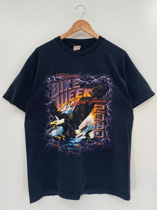 2000' BIKE WEEK Daytona beach Made in USA Size L Vintage T-Shirt / K1127