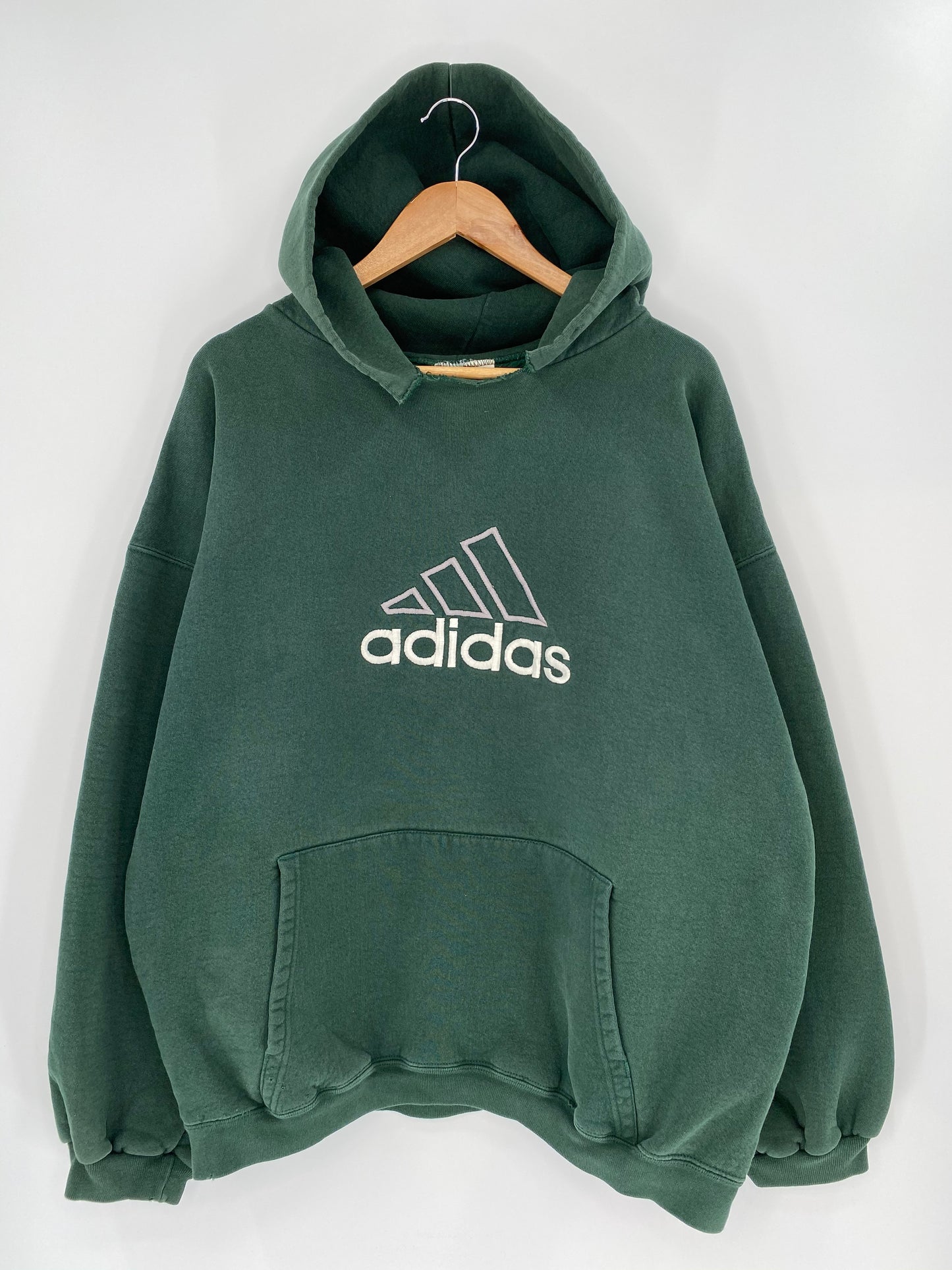 90’s ADIDAS Made in USA Size XXL Vintage Hoodie Sweat-shirt / 8698