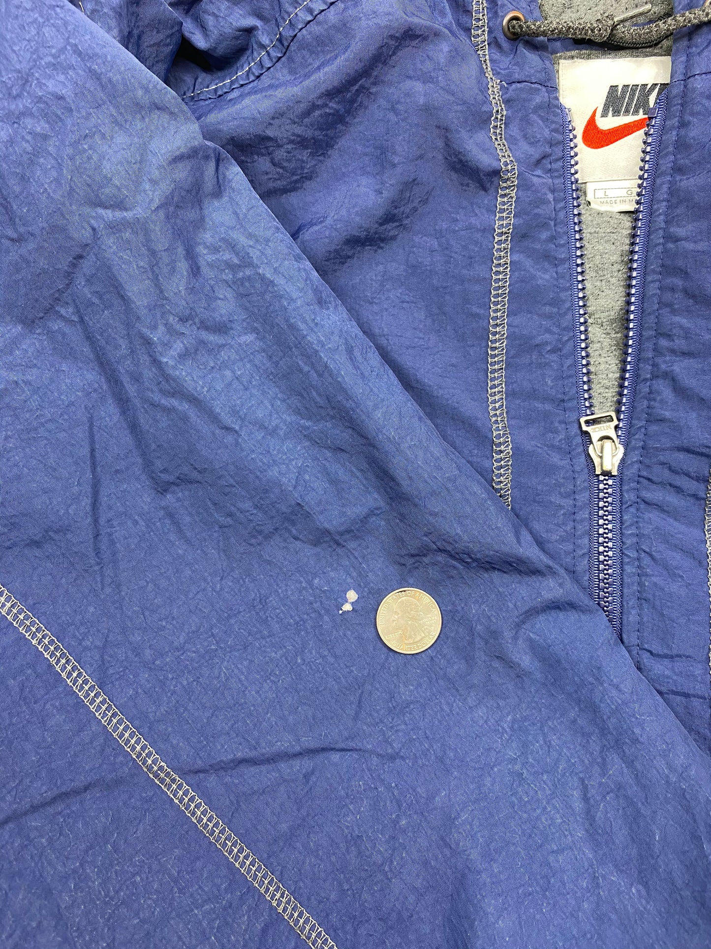 90's NIKE Zipper Size L Vintage Padded Nylon-Jacket / 5721