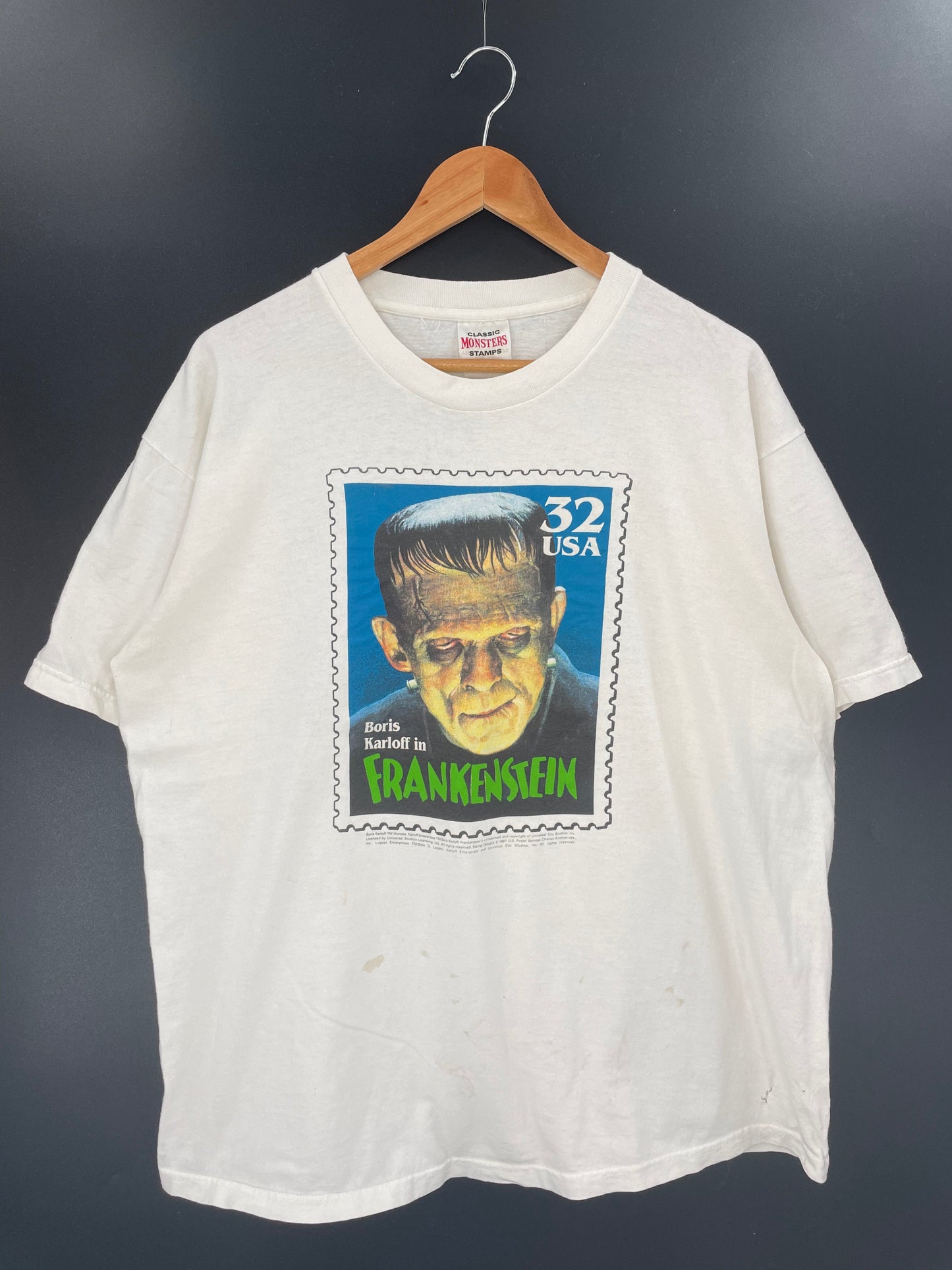 1997 FRANKENSTEIN Made in USA Size L-XL Vintage T-Shirts / A4524