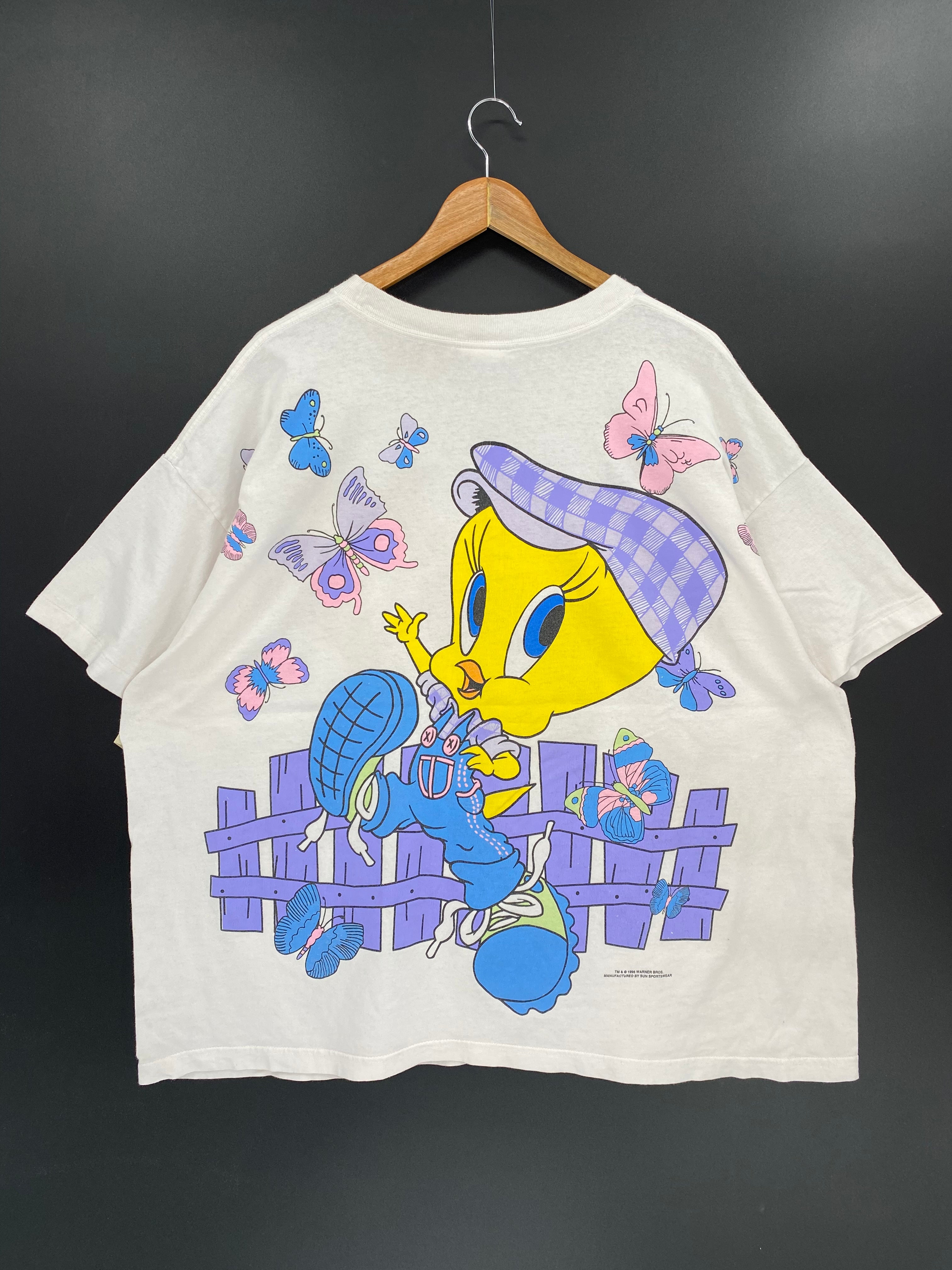 1996 LOONEY TUNES TWEETY Size XXXXL Vintage T-shirt / 8155