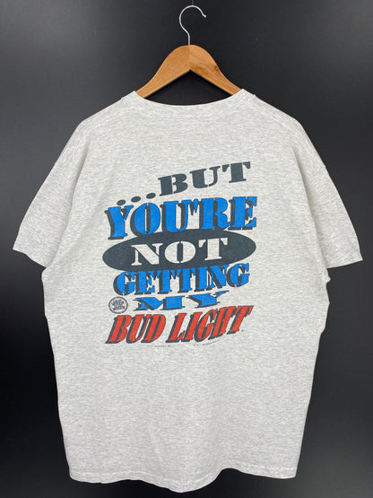 1996 BUD LIGHT BEER Made in USA Size XL Vintage T-Shirt / E1804T