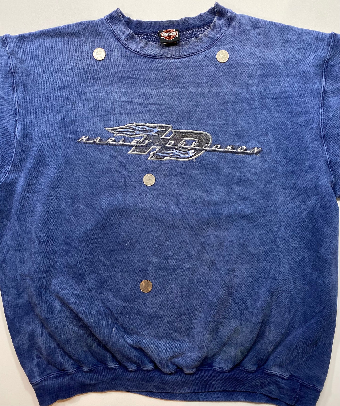 90's Harley Davidson Damaged Made in USA Size XL Vintage Sweat-shirt   / 5918