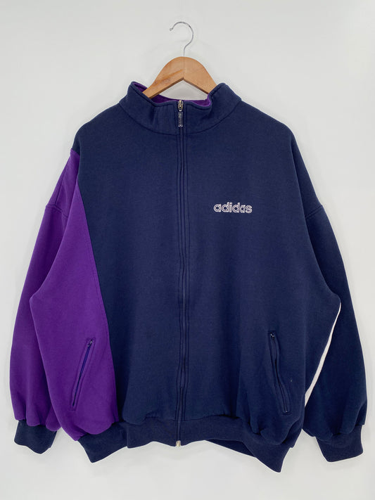 90’s ADIDAS Size XL Vintage Zip-up Sweat shirt / A434