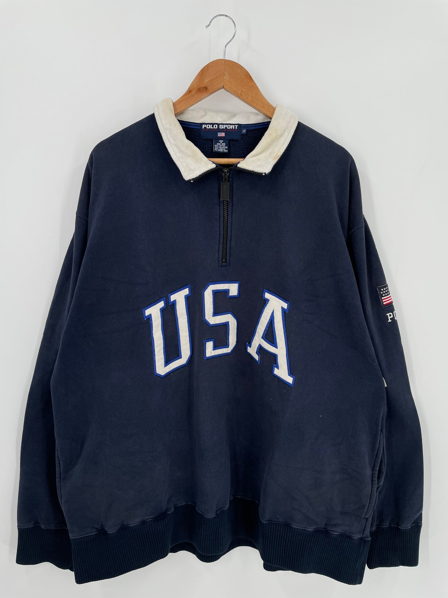 90's Polo Sport Ralph Lauren Half-Zip Vintage Sweat-Shirt / K735