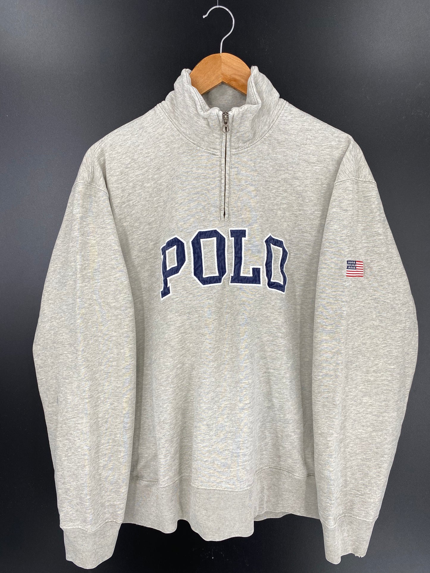 90's POLO RALPH LAUREN Size XL Half-Zip Vintage Sweat-Shirt / k195