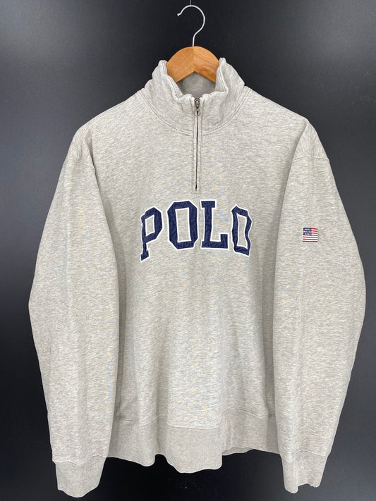 90's POLO RALPH LAUREN Size XL Half-Zip Vintage Sweat-Shirt / k195