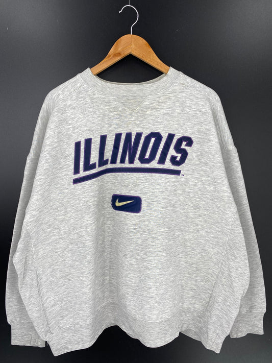 90’s NIKE ILLINOIS Size XL Vintage Sweat-Shirts / K914