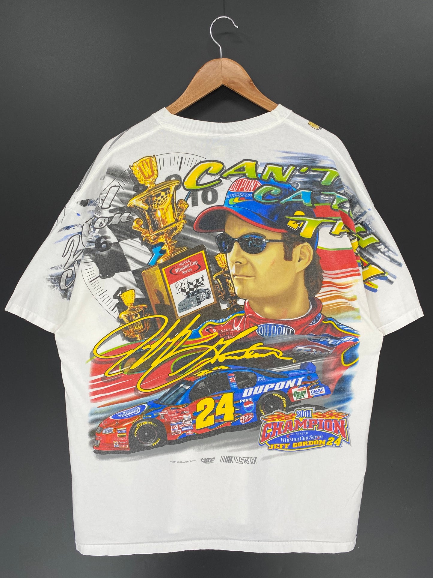 2001 DU PONT NASCAR JEFF GORDON  Size XL Vintage Racing T-shirt / 9407