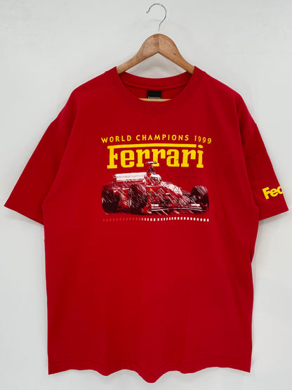 1999 FERRARI WORLD CHAMPION Made in USA Size XL Vintage Racing T-shirt / K3278