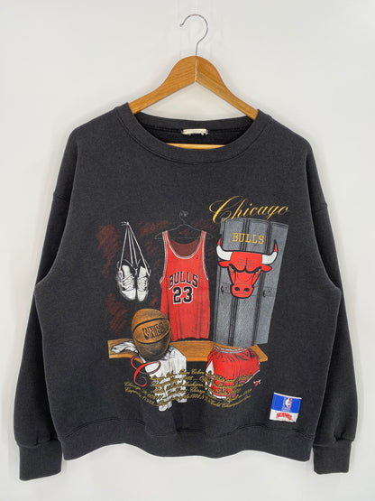 90’s CHICAGO BULLS Jordan Size No Tag (Approx. L) Vintage Sweat-shirt / 7642