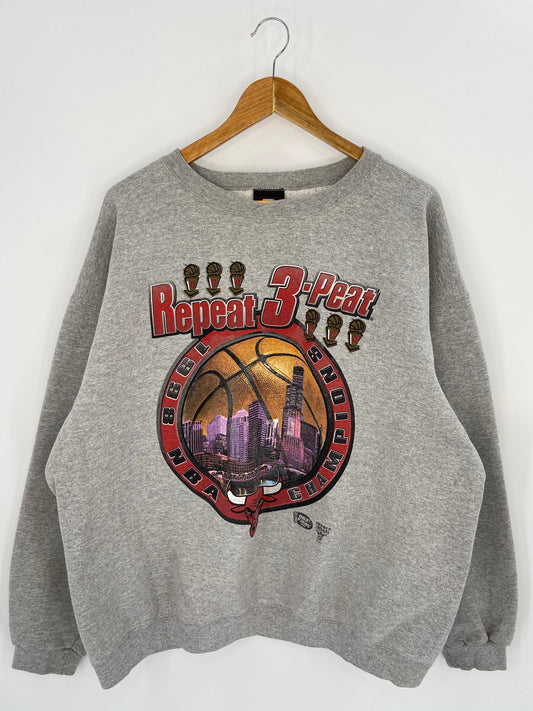 1998 STARTER NBA Champion CHICAGO BULLS Made in USA Size XL Vintage Sweat-shirt / 7771