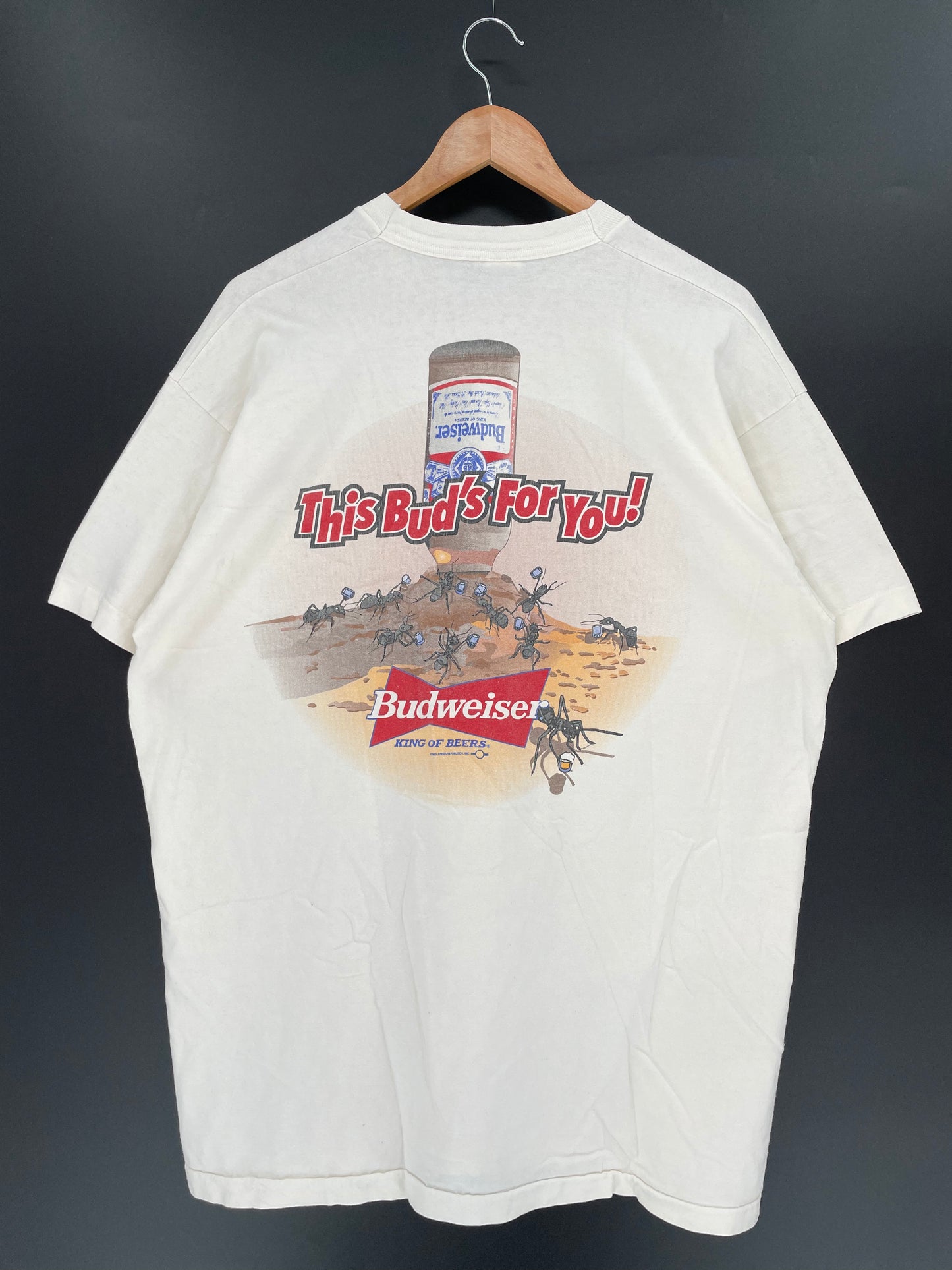 90's BUDWEISER Made in USA Size XXL Vintage T-Shirt  / K748
