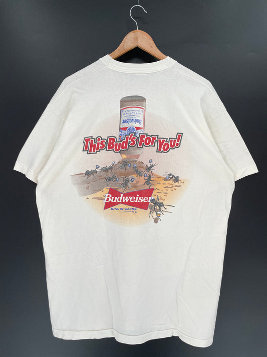 90's BUDWEISER Made in USA Size XXL Vintage T-Shirt  / K748