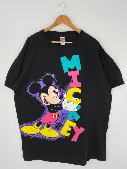 90's DISNEY MICKEY Size One size (Approx.XXL) Vintage T-Shirt / 9368