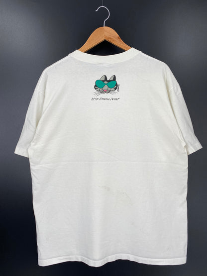 VINTAGE CRAZY SHIRT SURF THE NET MADE IN USA Size L Vintage T-Shirts / K1467