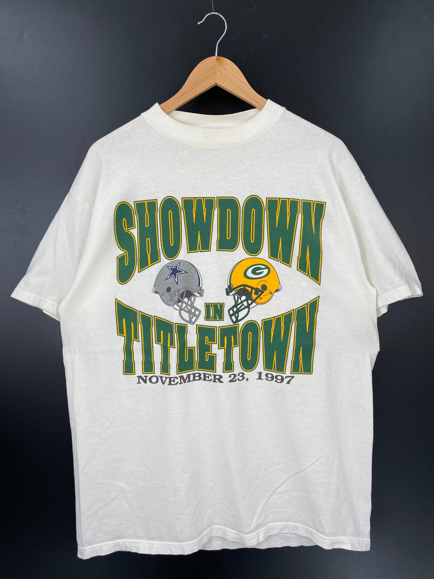1997' PACKERS x COWBOYS Size XL Vintage NFL T-Shirts / K2583