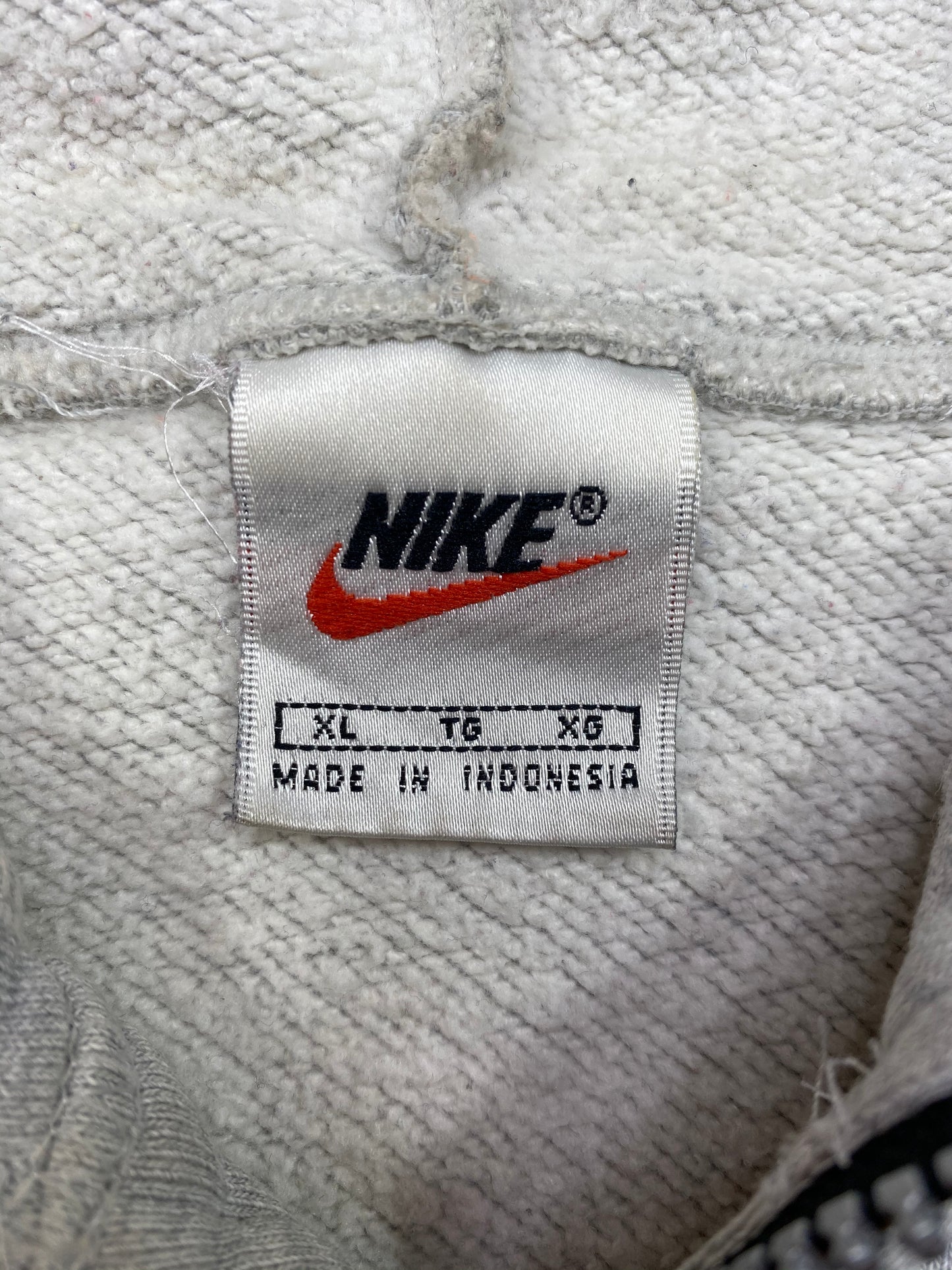 90’s NIKE Mini swoosh Half-Zip Size XL Vintage Hoodie Sweat-Shirt / 5526