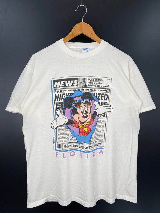 90’s DISNEY FLORIDA MICKEY Made in USA Size L Vintage T-Shirt / K2613