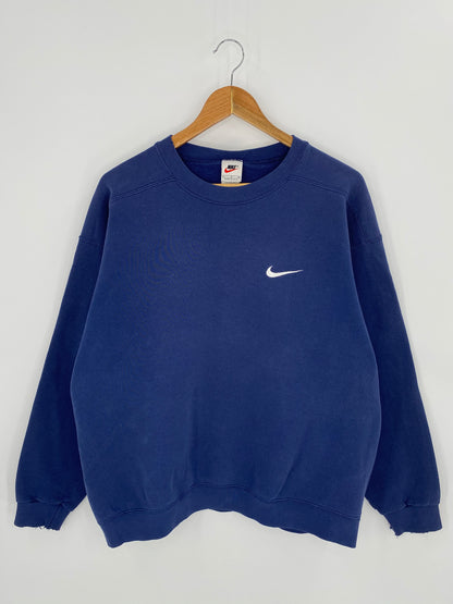 90’s NIKE Mini Swoosh Made in USA Damaged Size L Vintage Sweat-shirt / 7740