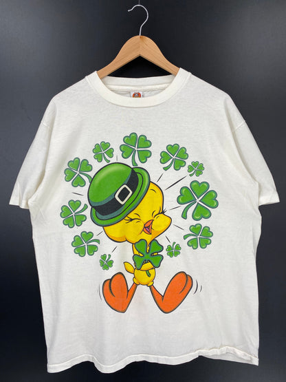 1997 LOONEY TUNES TWEETY ST. PATRICK'S Made in USA Size XL Vintage T-Shirt / E4058T